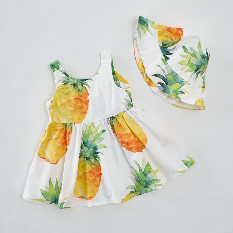 Baby Girl Pineapple Bow Dress with Hat - image 4