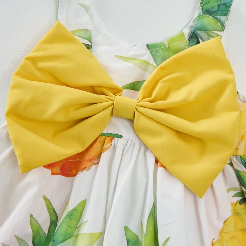 Baby Girl Pineapple Bow Dress with Hat - image 5