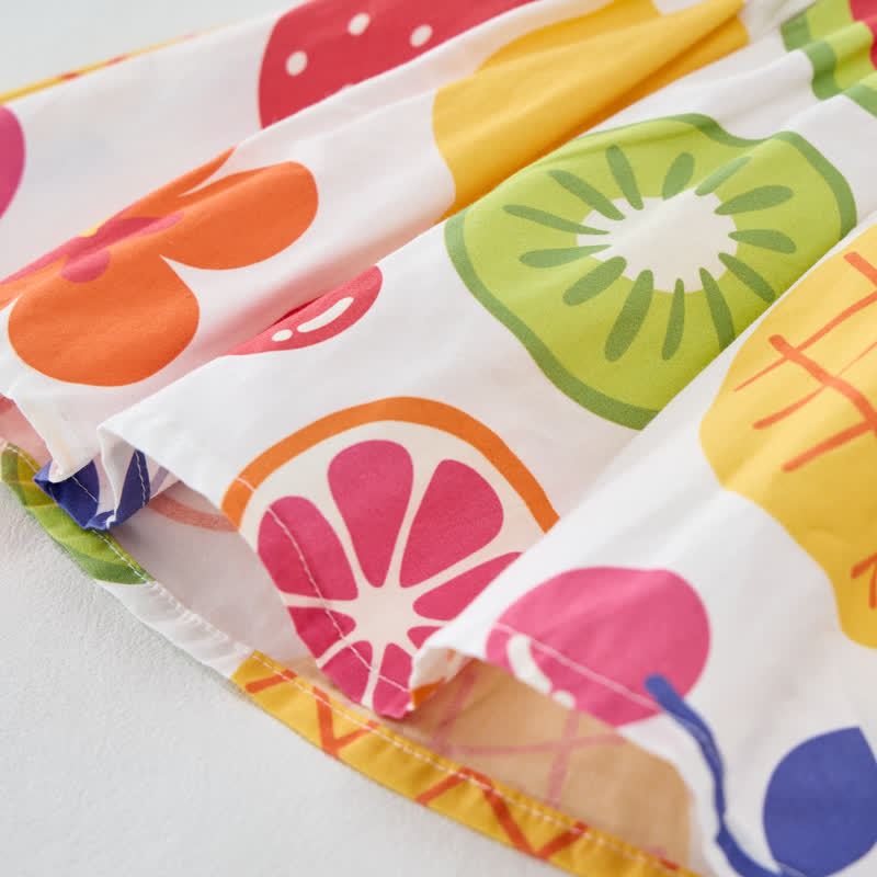 Baby Girl Colorful Fruits Bow Dress with Hat - image 6