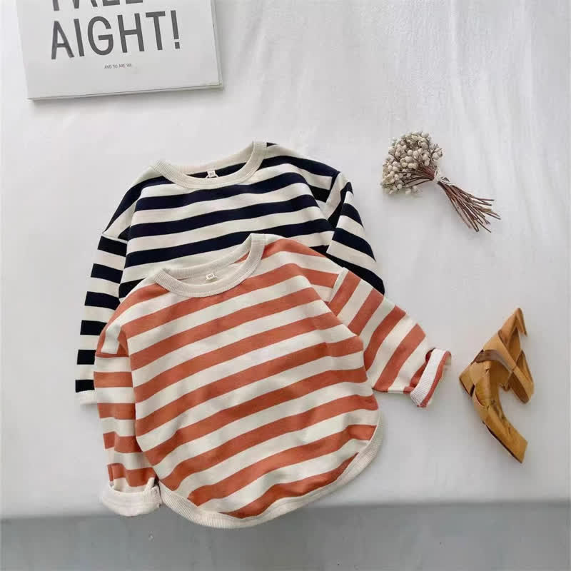 Toddler Black/Red Striped Long Sleeve T-shirt - image 1