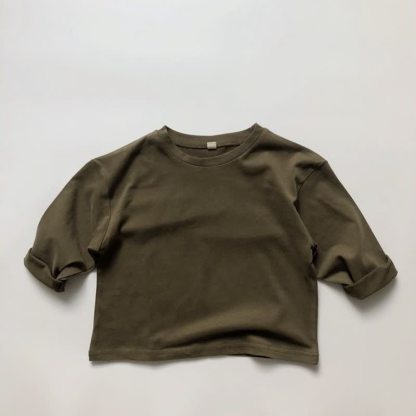 Toddler Boy Solid Color Crew Neck Casual T-shirt - Green - 6-7T - image 6