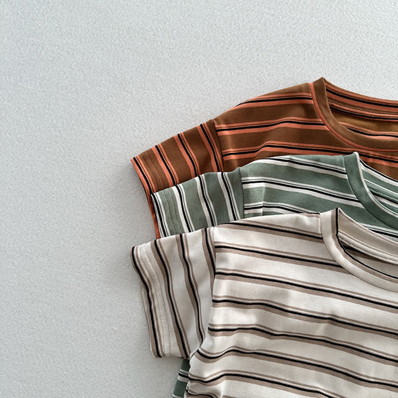Toddler Crew Neck Striped Casual T-shirt - image 6