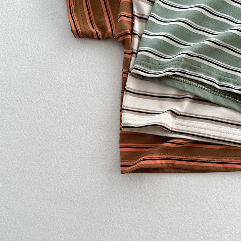 Toddler Crew Neck Striped Casual T-shirt - image 7