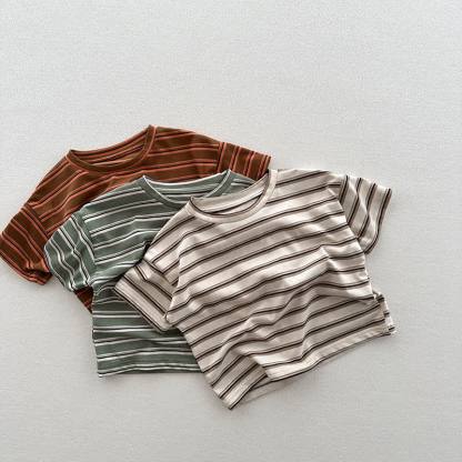 Toddler Crew Neck Striped Casual T-shirt - image 1