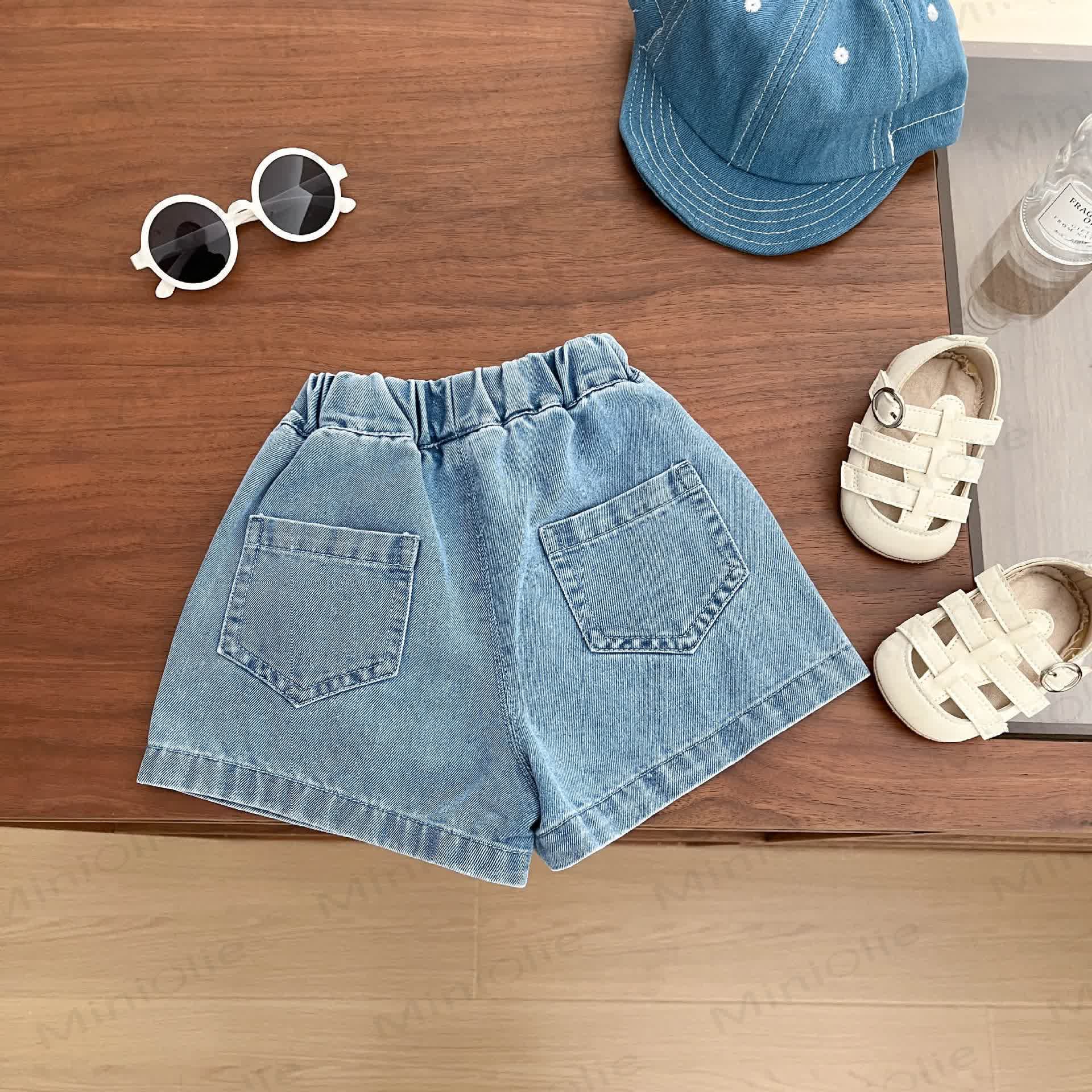 Baby Toddler Boys Solid Color Denim Shorts - image 2