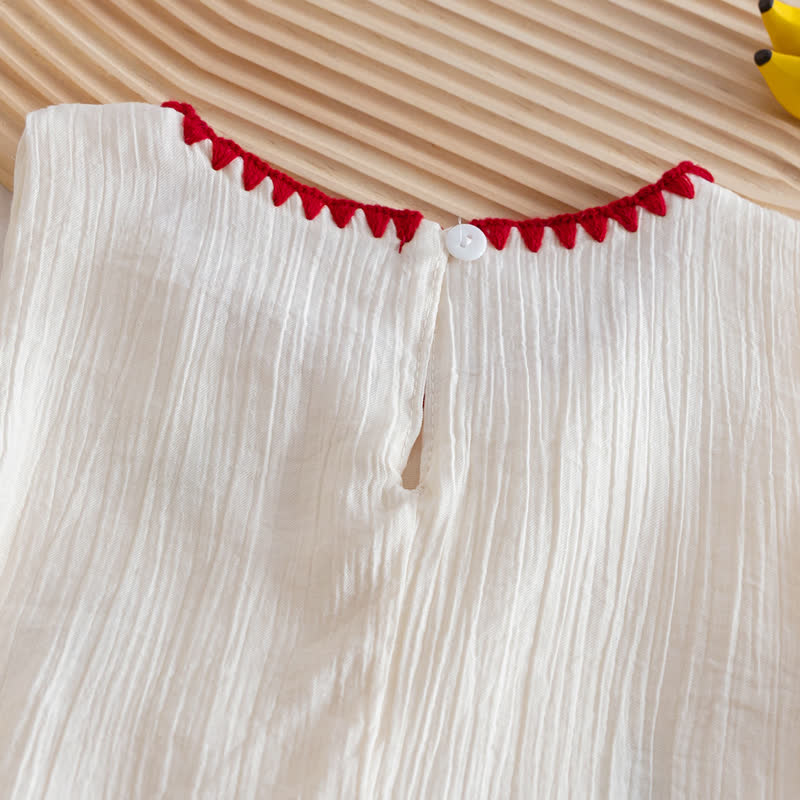 Toddler Girl Mushroom Embroidered Sleeveless Top and Shorts 2-piece Set - image 4