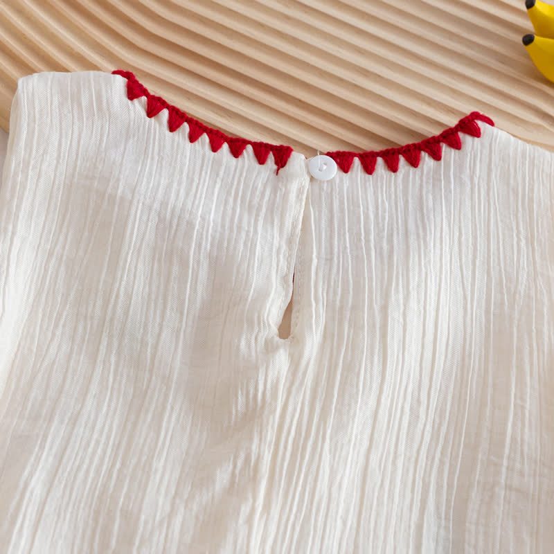 Toddler Girl Mushroom Embroidered Sleeveless Top and Shorts 2-piece Set - image 4