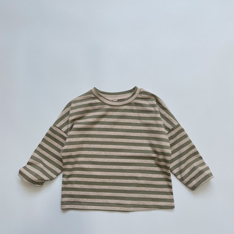 Toddler Striped Crew Neck T-shirt - Green - 6-7T - image 5