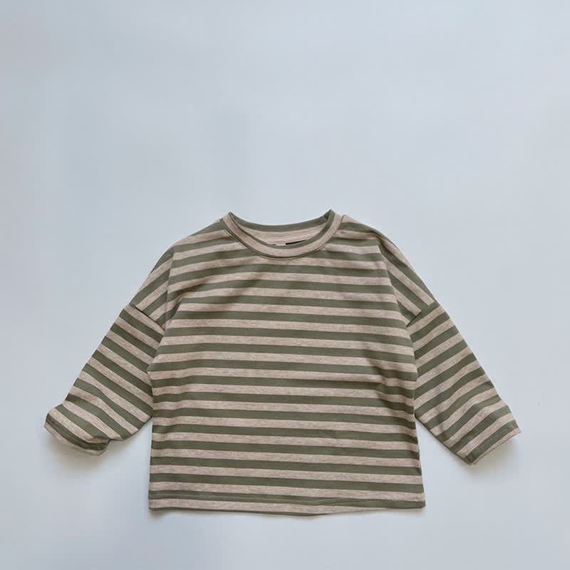 Toddler Striped Crew Neck T-shirt - Green - 6-7T - image 5