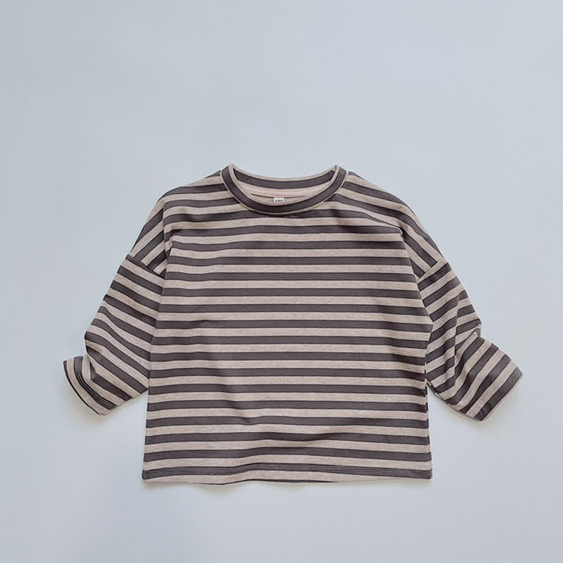 Toddler Striped Crew Neck T-shirt - Gray - 6-7T - image 3