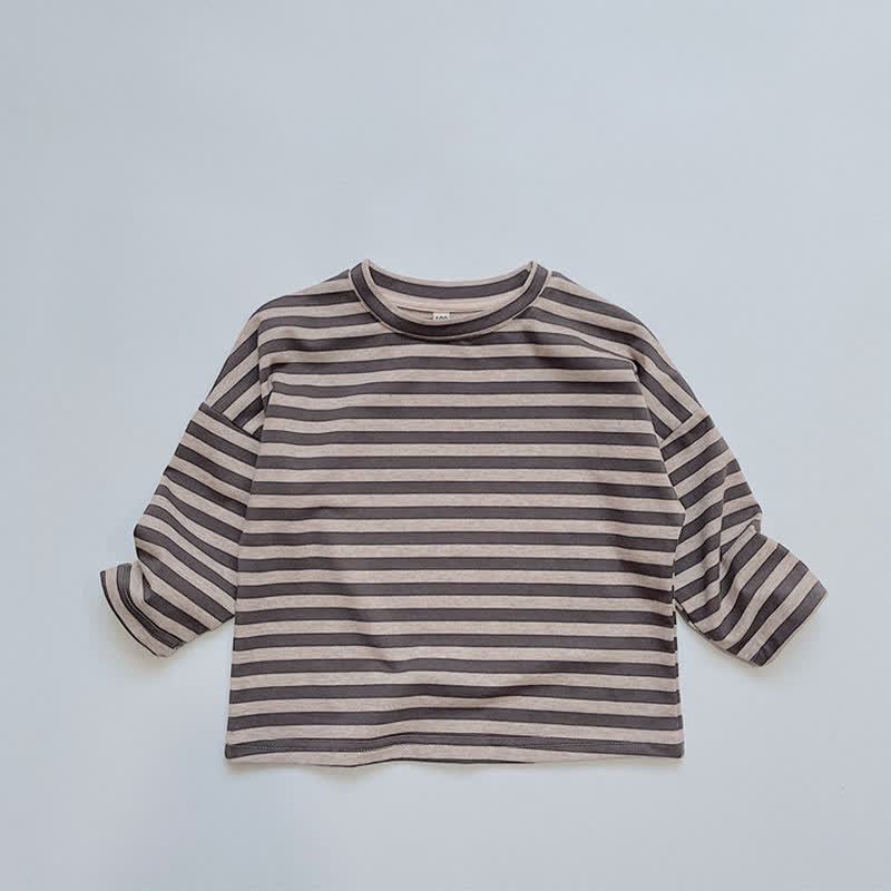 Toddler Striped Crew Neck T-shirt - Gray - 6-7T - image 3