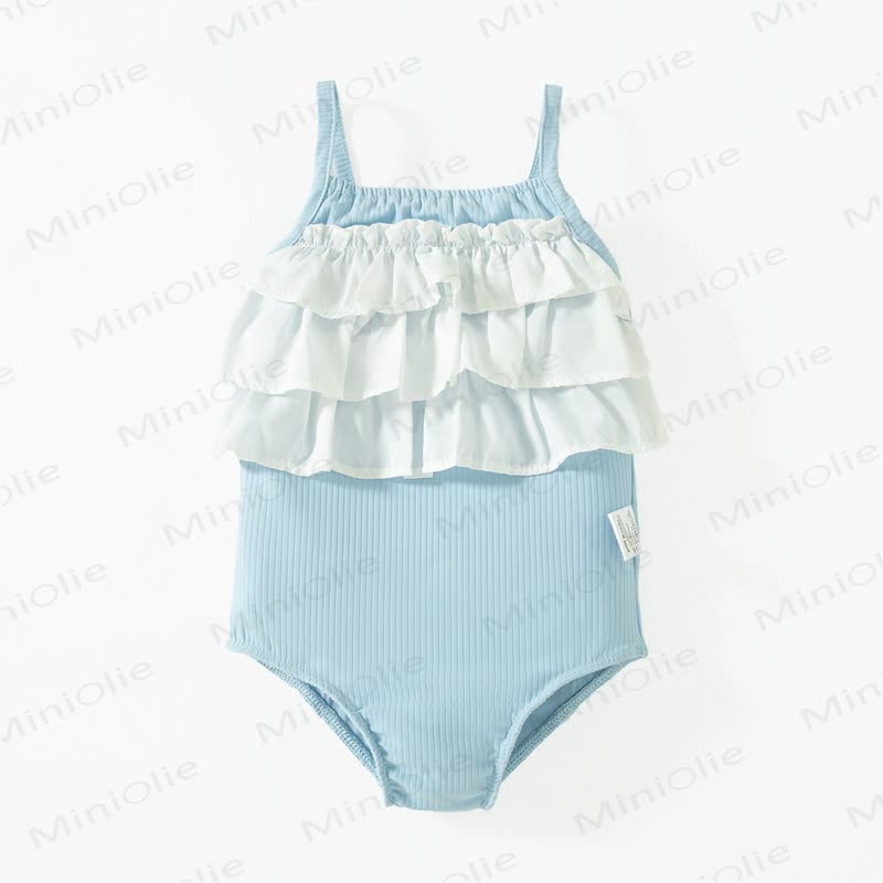 Baby Girls Ruffle Trim Swimwear - Blue - 4-5T - image 3