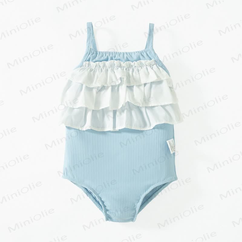 Baby Girls Ruffle Trim Swimwear - Blue - 4-5T - image 3