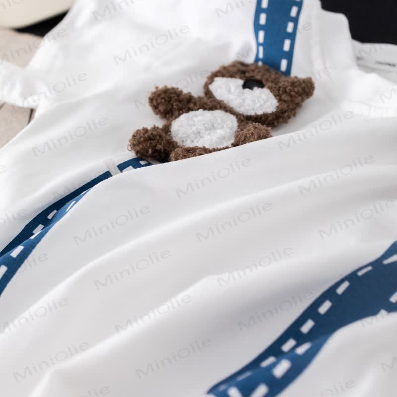 Baby Toddler Bear Print Top and Plaid Shorts 2-Piece Set - image 5