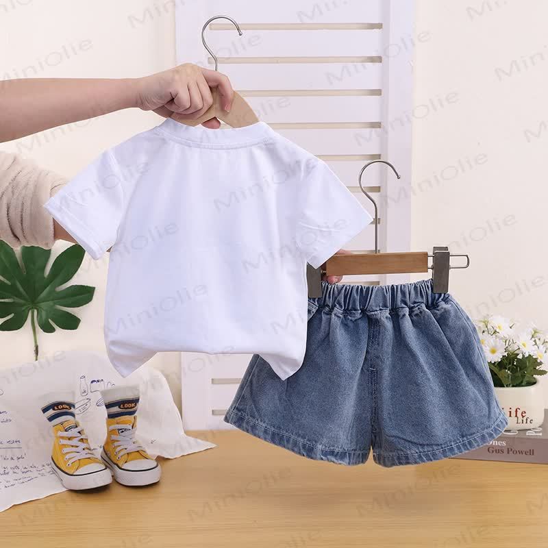 Baby Toddler Girl Bow Tee & Shorts Set - image 4