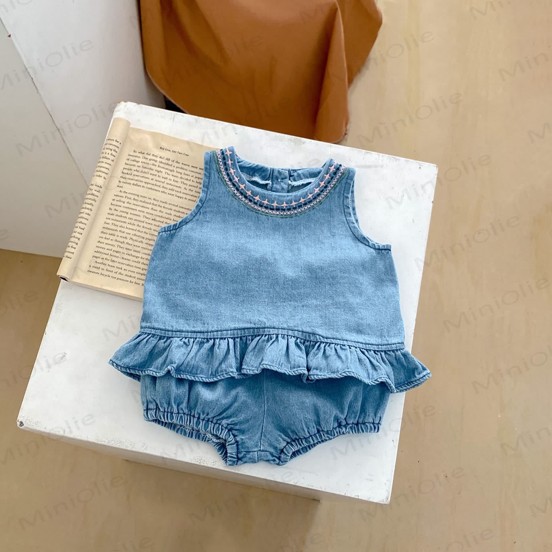 Baby Girl Denim Sleeveless Set - image 2