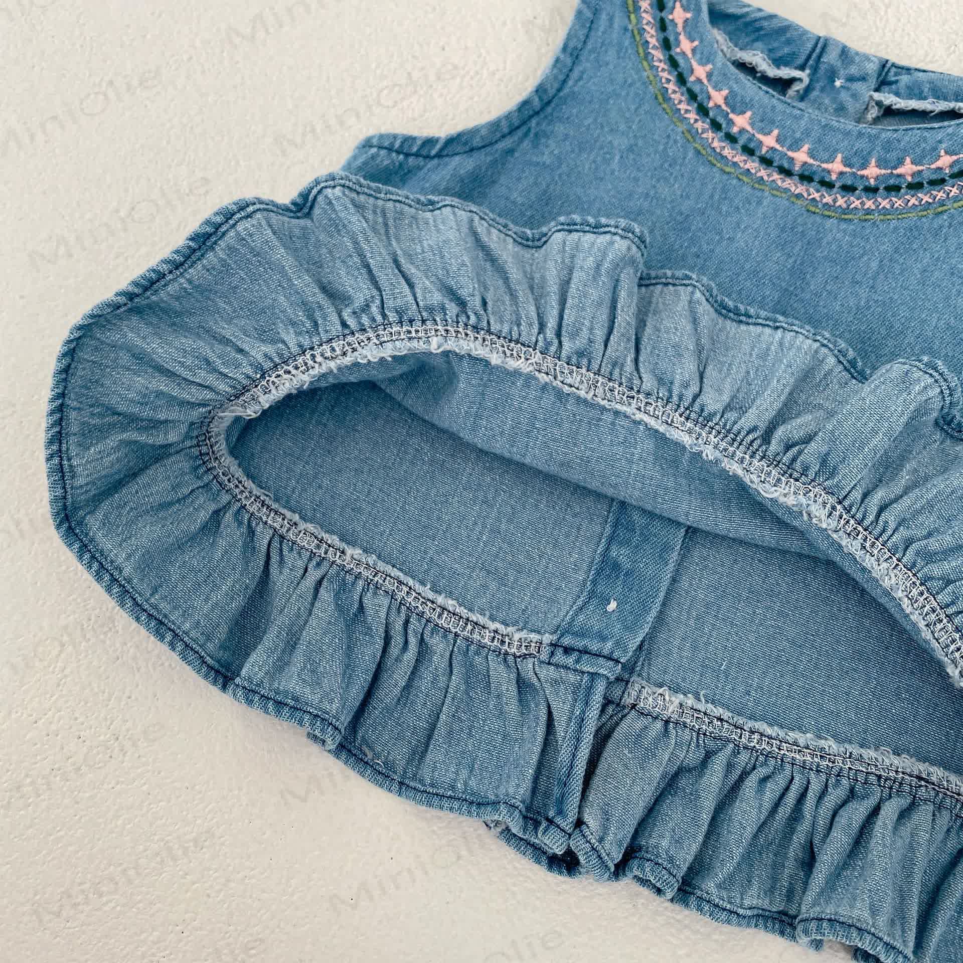Baby Girl Denim Sleeveless Set - image 3