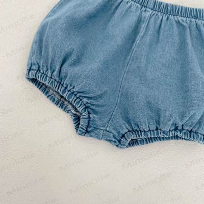 Baby Girl Denim Sleeveless Set - image 5
