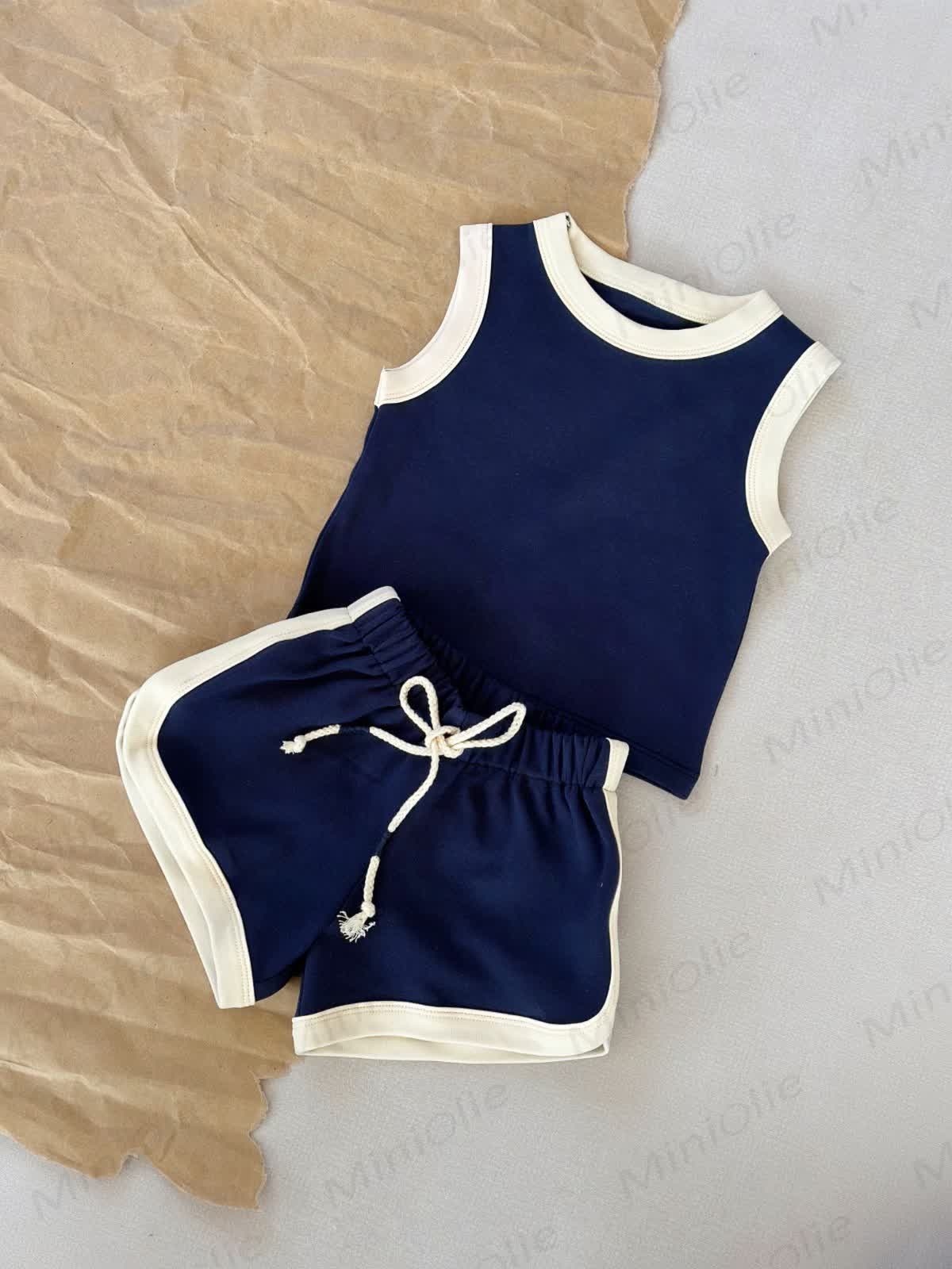 Baby Toddler Girl Solid Color Sleeveless Set - Blue - 4-5T - image 9