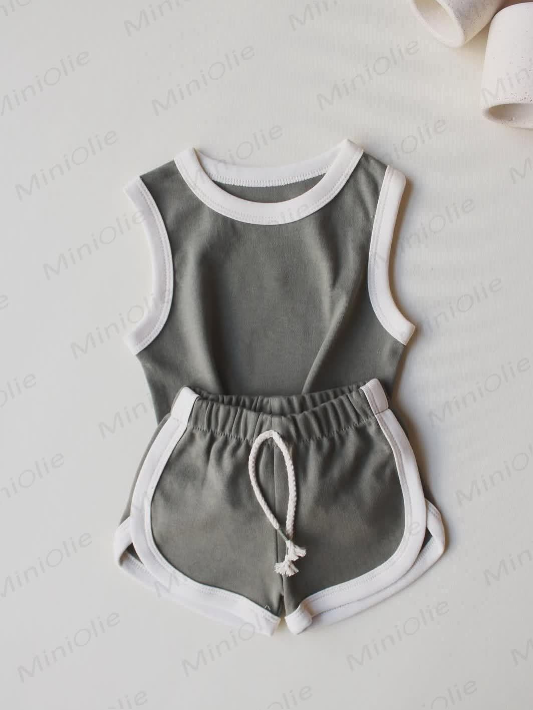 Baby Toddler Girl Solid Color Sleeveless Set - Green - 4-5T - image 10