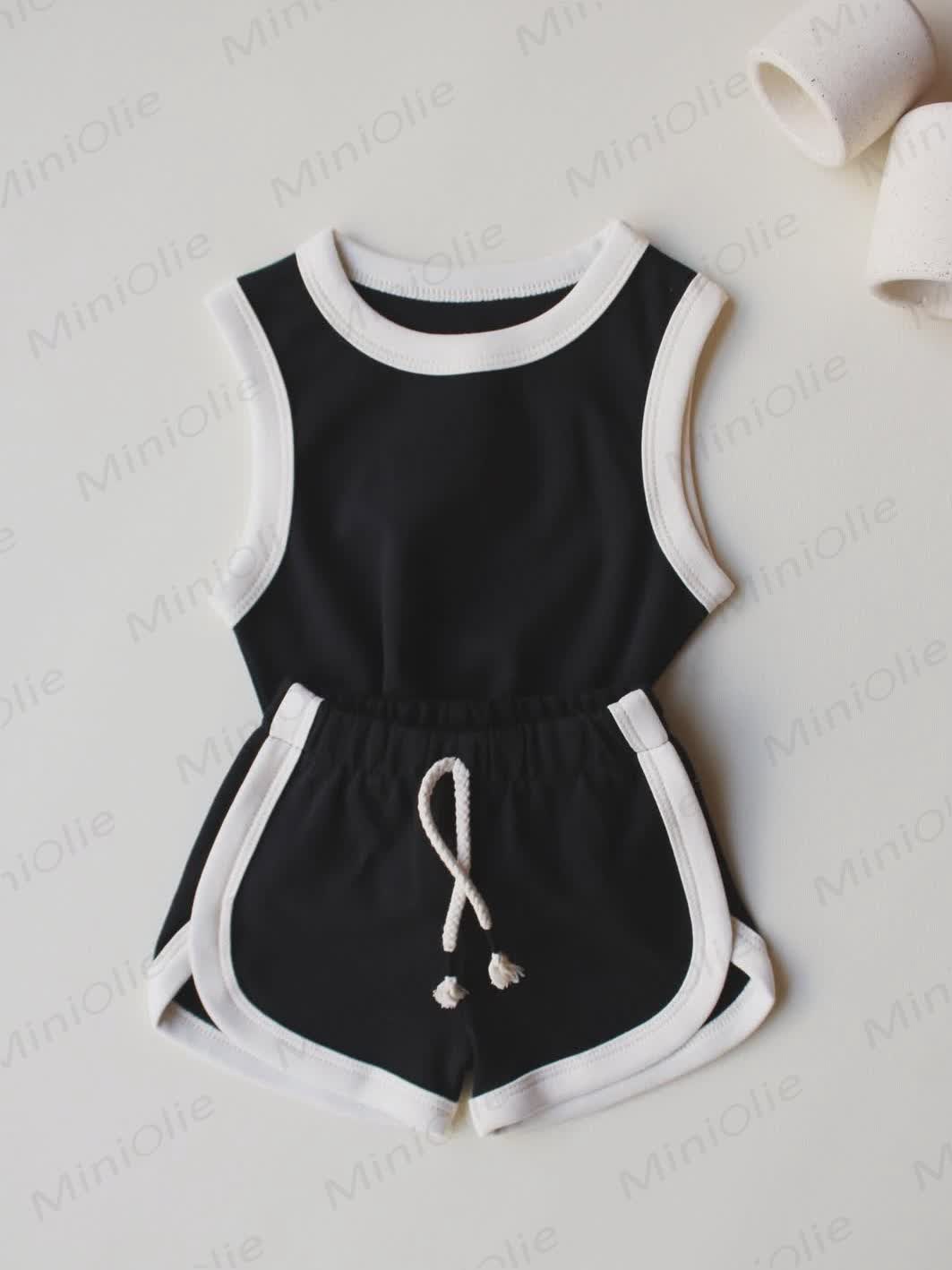 Baby Toddler Girl Solid Color Sleeveless Set - Black - 4-5T - image 11