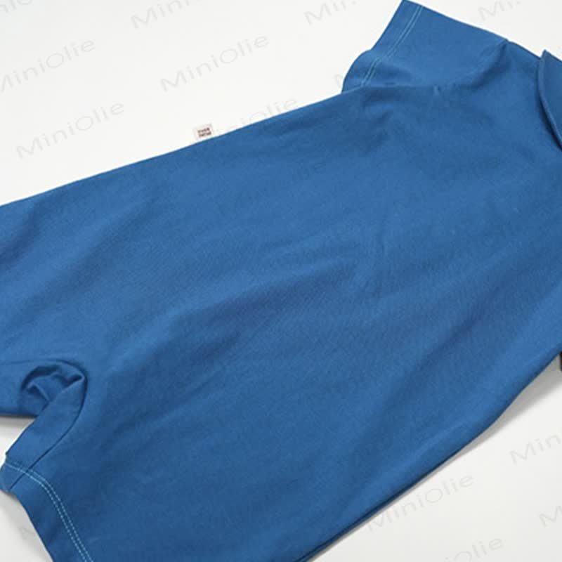 Baby Collared Knit Clock Print Short Sleeves Romper - image 4