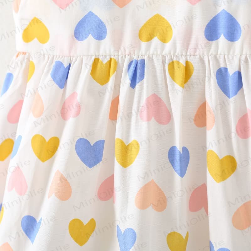 Baby Girls Heart Print Bow Sleeveless Dress - image 7