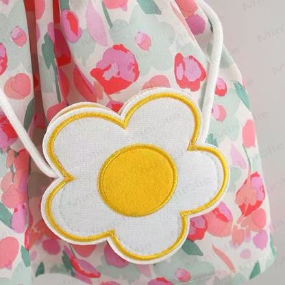 Baby Girls Tulip Print Lace Collar Short Sleeves Dress - image 8