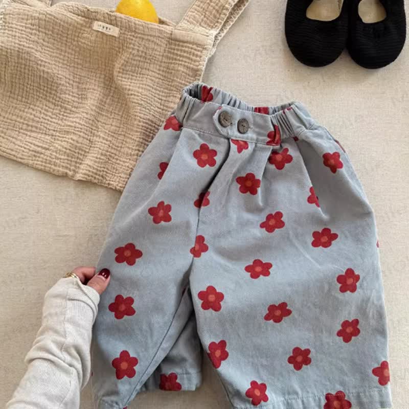 Toddler Floral Print Pants - Blue - 4-5T - image 2