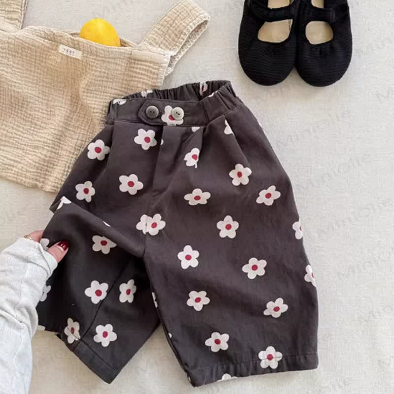 Toddler Floral Print Pants - Coffee - 4-5T - image 3