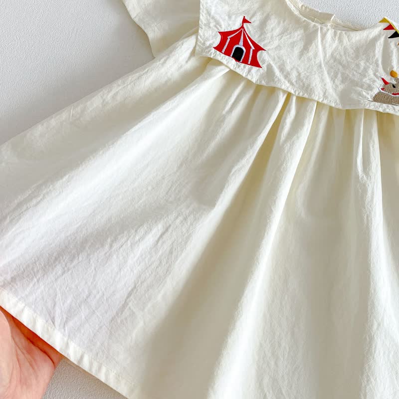 Toddler Baby Girl White Circus Dress - image 4