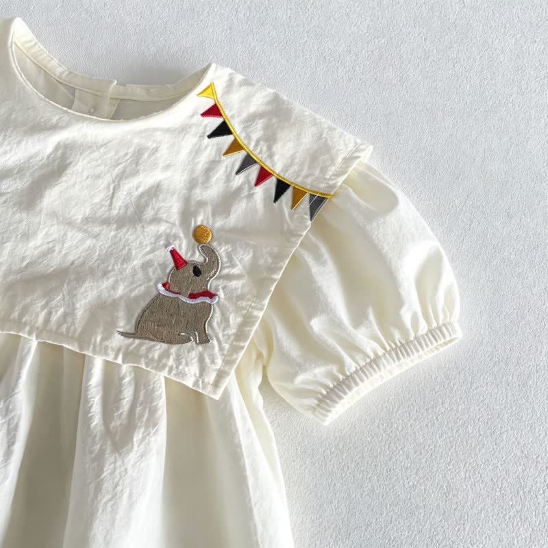 Toddler Baby Girl White Circus Dress - image 3