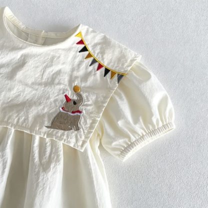 Toddler Baby Girl White Circus Dress - image 3