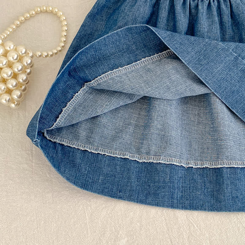 Baby Chambray Embroidered Sleeveless Dress - image 6