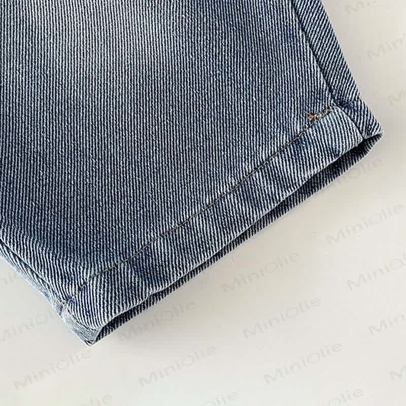Toddler Boys Solid Color Washed Denim Pants - image 6
