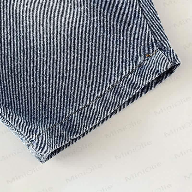 Toddler Boys Solid Color Washed Denim Pants - image 6