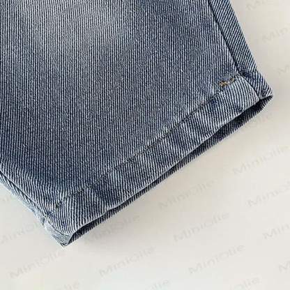 Toddler Boys Solid Color Washed Denim Pants - image 6