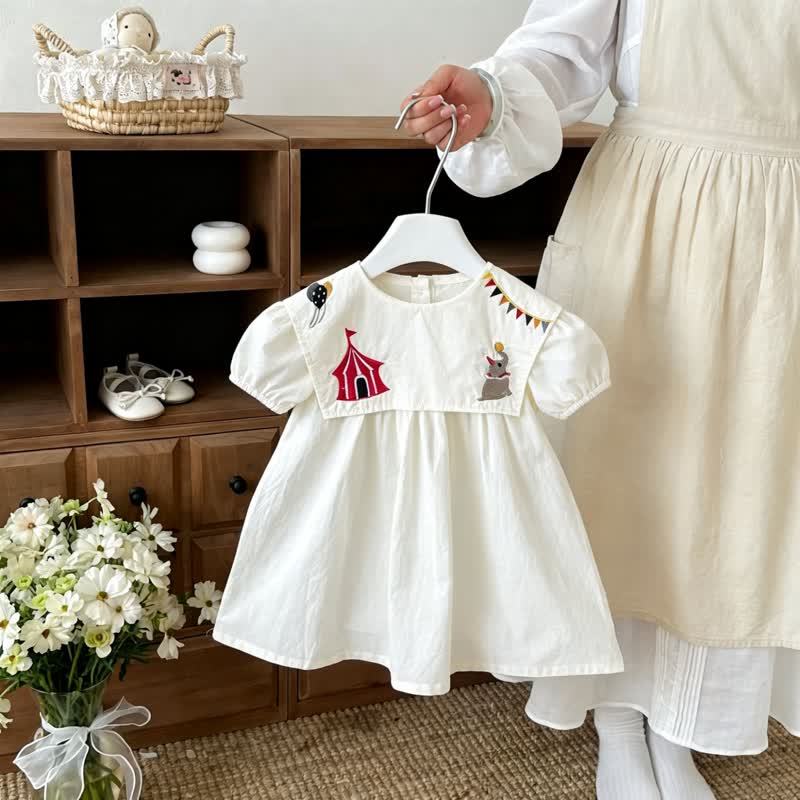 Toddler Baby Girl White Circus Dress - Dress - 6-7T - image 1