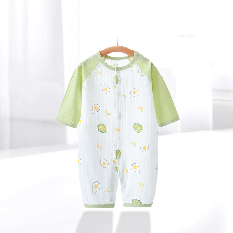 Baby White&Green Avocado Print Summer Romper - White&Green - 18-24M - image 1
