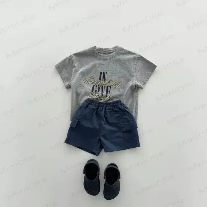 Toddler Boys Solid Color Shorts - Navy - 6-7T - image 2
