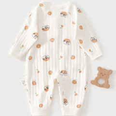Baby White Panda and Orange Wrap Romper - image 2