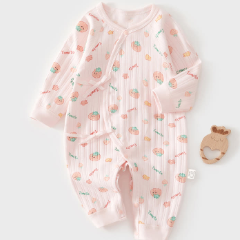 Baby Pink Tomato Print Wrap Romper - image 1