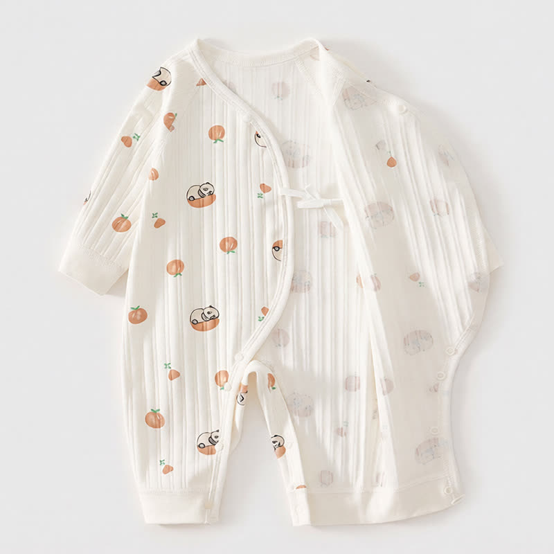 Baby Pink Tomato Print Wrap Romper - image 2