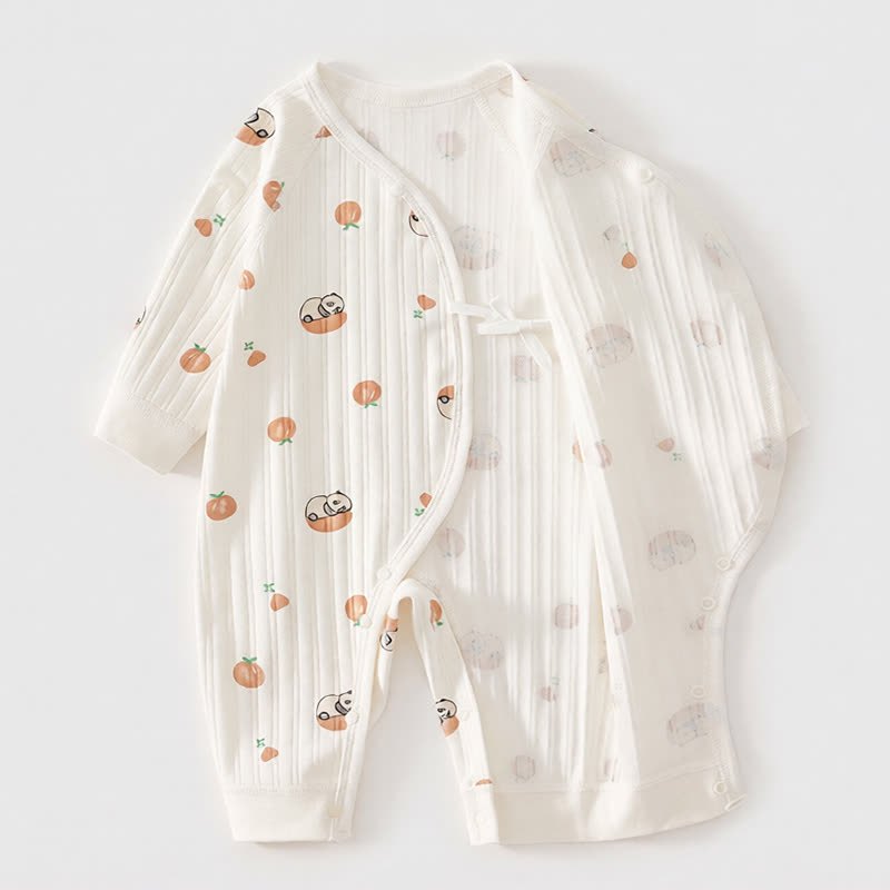 Baby Pink Tomato Print Wrap Romper - image 2