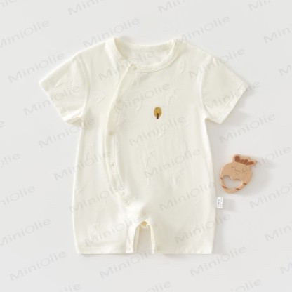 Baby Modal Bird Jacquard Purelysoft  Short Sleeves Romper - White - 18-24M - image 3