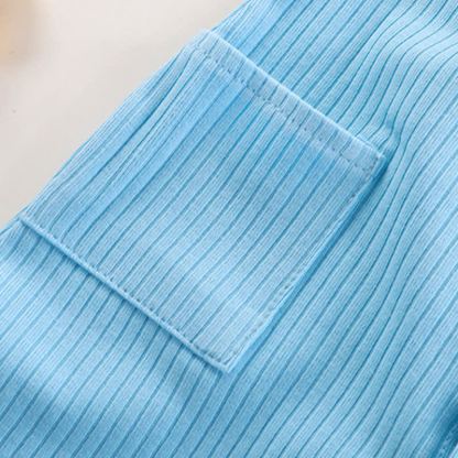 Baby Solid Color Ribbed Sleeveless Pocket Romper - image 9