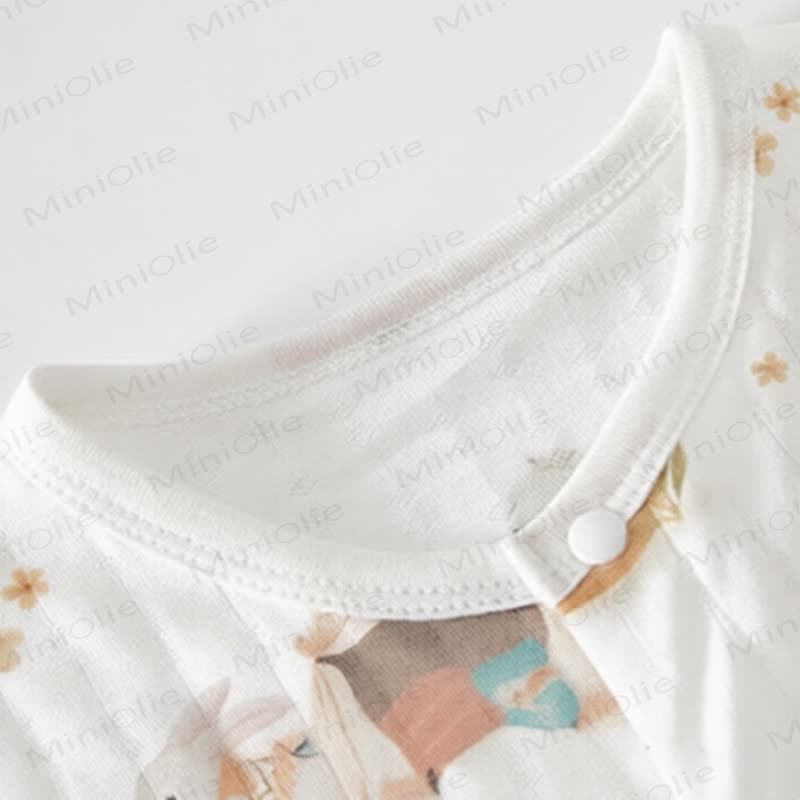 Baby White Modal Animal Print Purelysoft Short Sleeves Romper - image 8