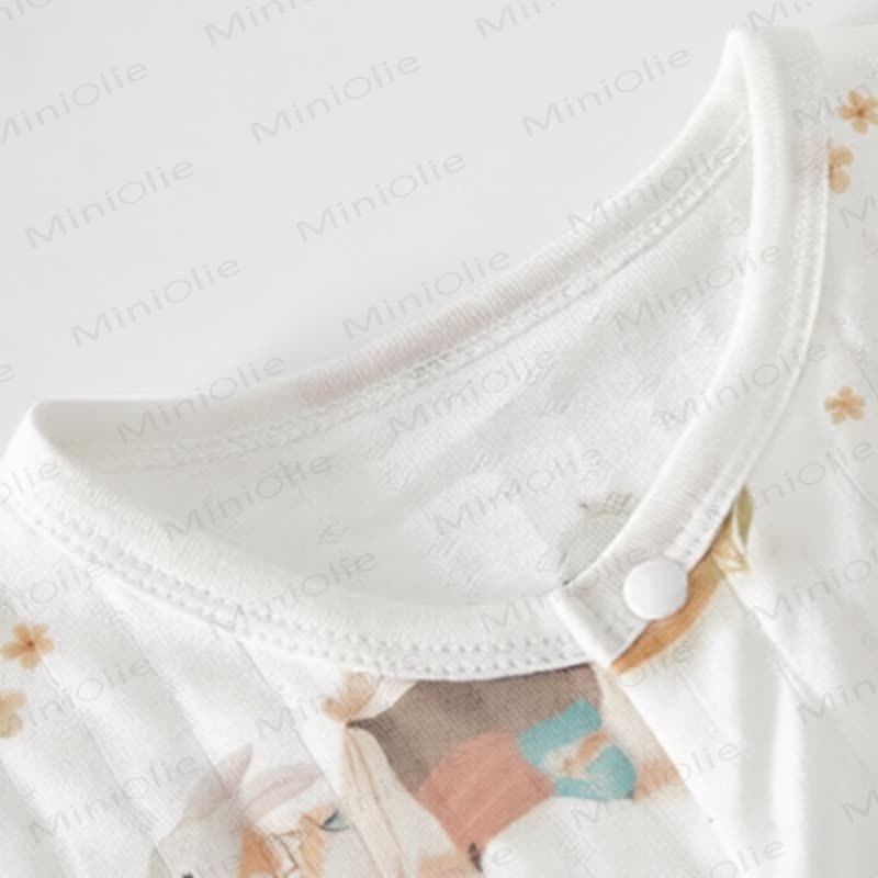 Baby White Modal Animal Print Purelysoft Short Sleeves Romper - image 8