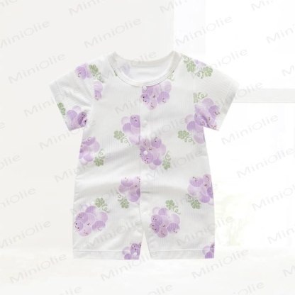 Baby Modal Grape Print Purelysoft Short Sleeves Romper - Purple - 18-24M - image 1