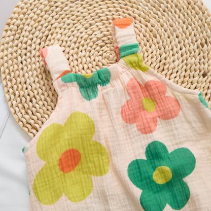 Baby Flower Beige Romper with Hat - image 4